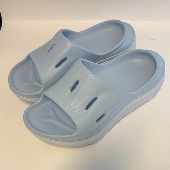 Hoka Shoes - Hoka Sky Blue Ora recovery Slide Sandals W6 NWOT